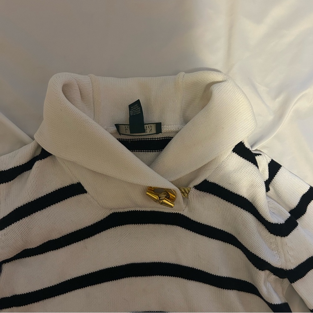 Lauren Ralph Lauren Striped Sweater - Size M - Nautical/Preppy